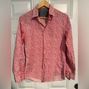 Calvin Klein Red Patterned Casual Shirt